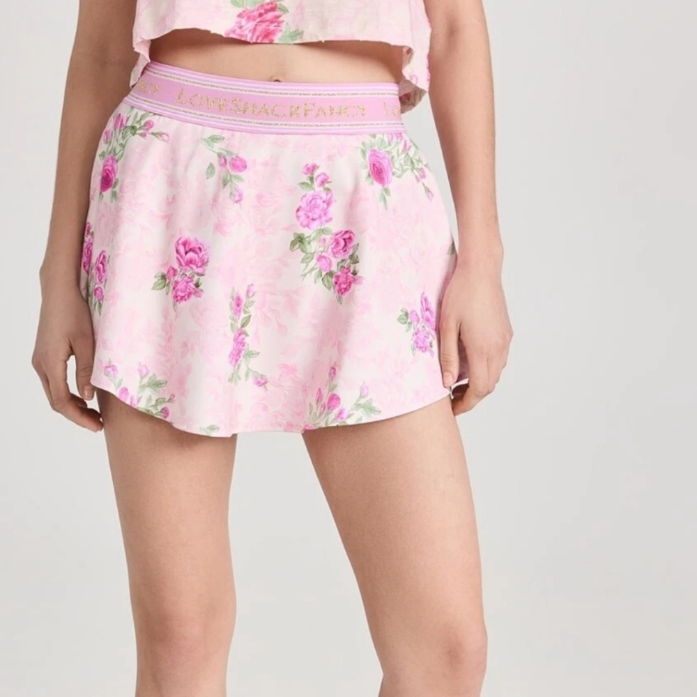 Love Shack Fancy Balbino Short Skort in Pink Ivy S NWT